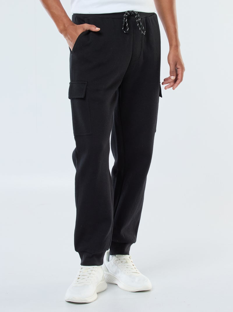 Pantaloni joggers multitasche tinta unita nero - Kiabi