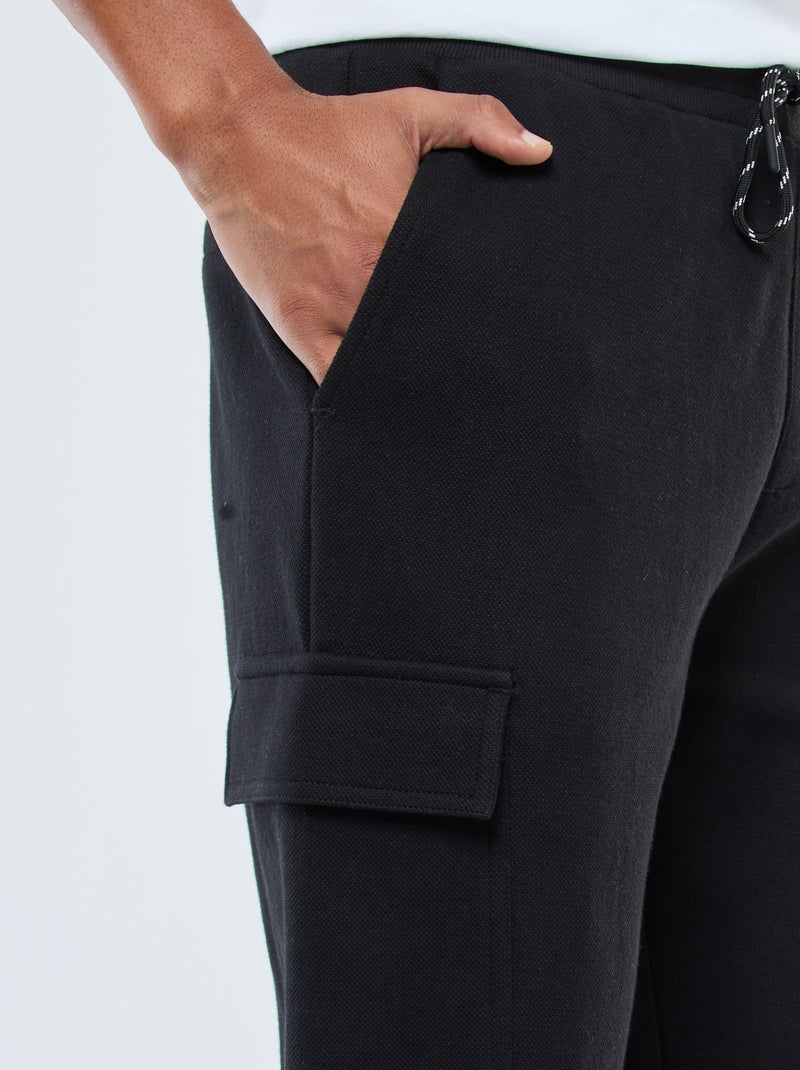 Pantaloni joggers multitasche tinta unita nero - Kiabi