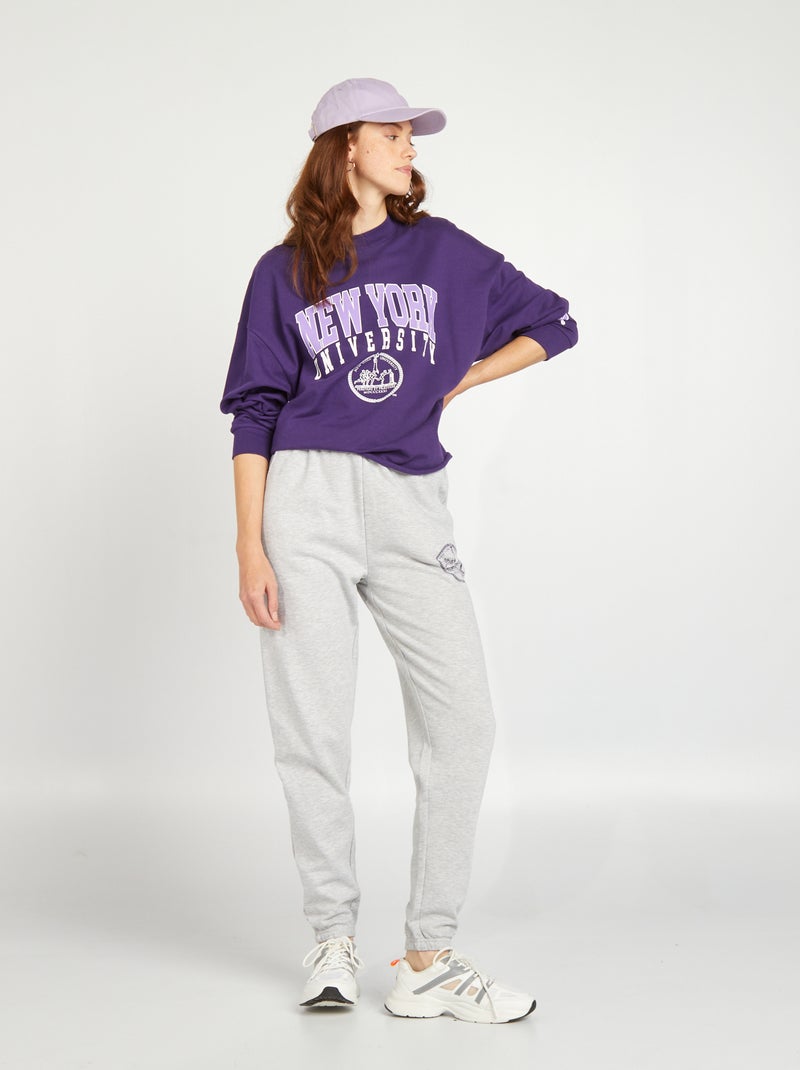Pantaloni joggers 'New-York University' GRIGIO - Kiabi