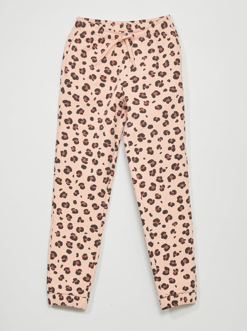 Pantaloni joggers stampati in tessuto felpato ROSA - Kiabi