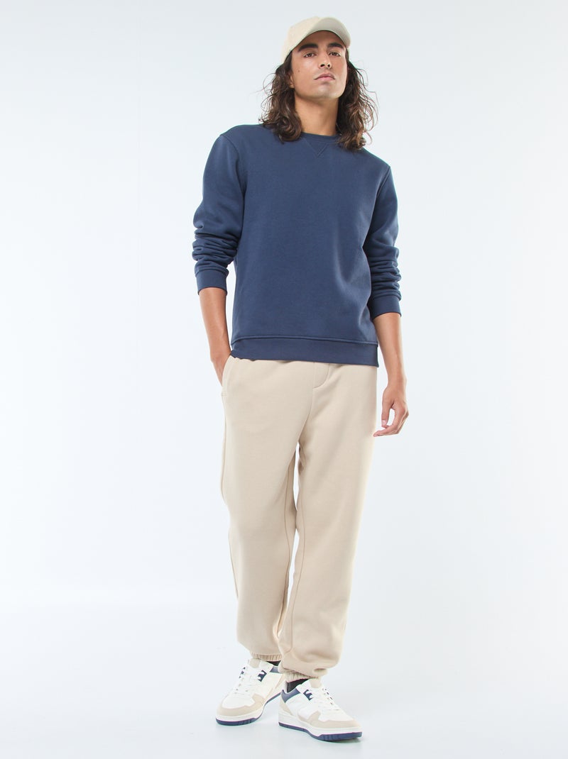 Pantaloni joggers tinta unita con cordoncini da stringere in vita Beige - Kiabi
