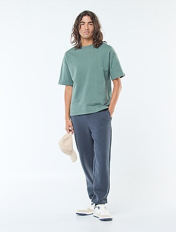 Pantaloni joggers tinta unita con cordoncini da stringere in vita