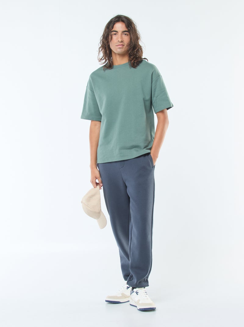 Pantaloni joggers tinta unita con cordoncini da stringere in vita Blu - Kiabi