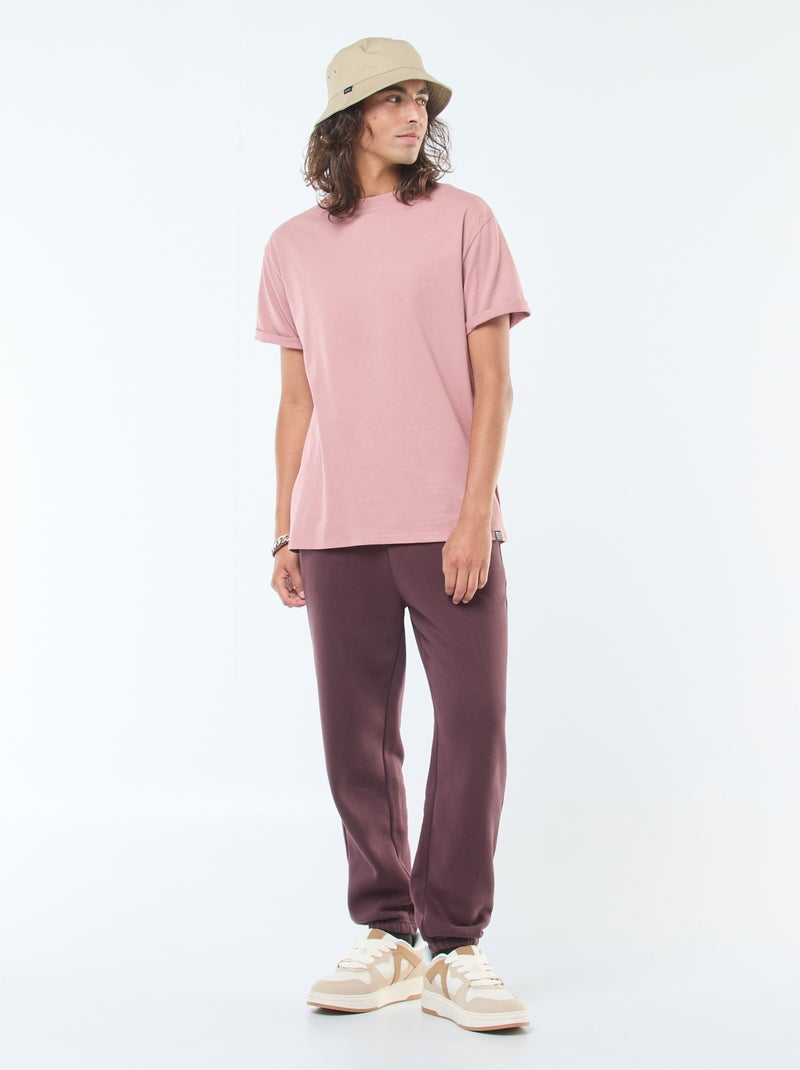 Pantaloni joggers tinta unita con cordoncini da stringere in vita Viola - Kiabi