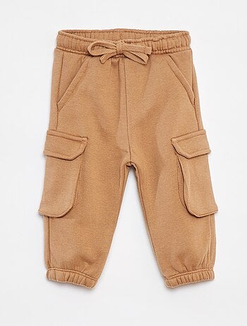 Pantaloni joggers tinta unita con tasche grandi