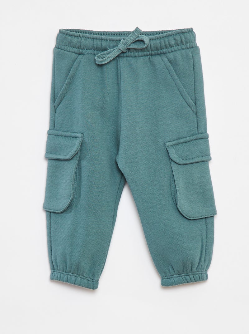Pantaloni joggers tinta unita con tasche grandi Verde - Kiabi