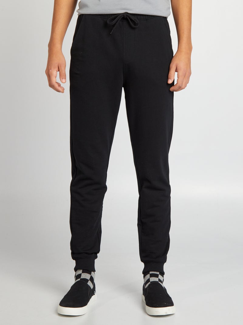 Pantaloni joggers tinta unita nero - Kiabi