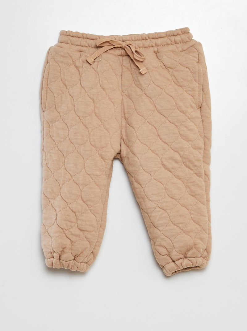 Pantaloni joggers trapuntati e imbottiti BEIGE - Kiabi