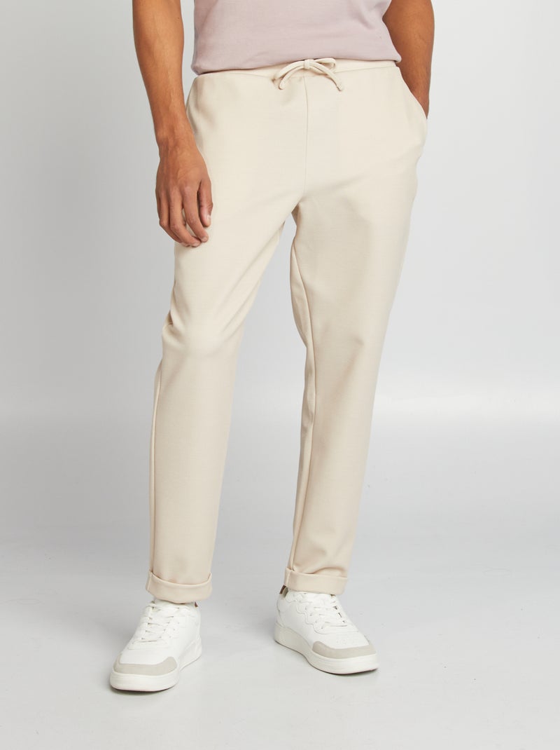 Pantaloni jogging a nido d'ape BEIGE - Kiabi