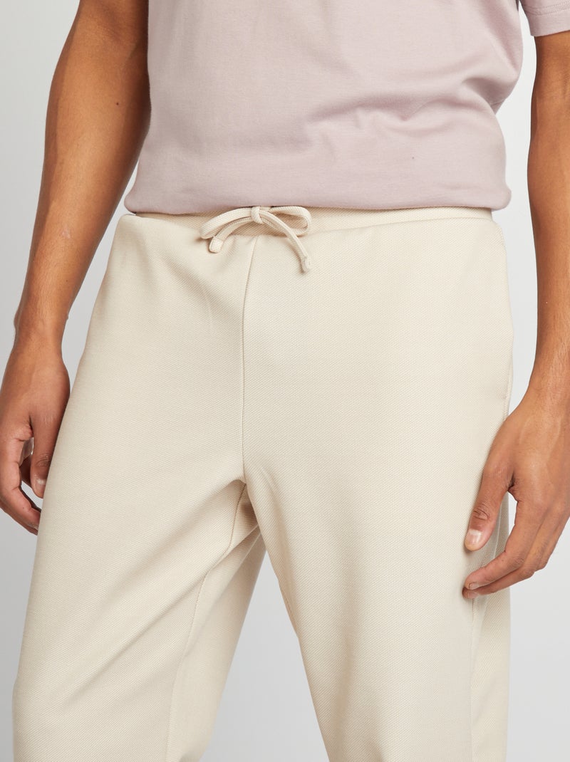 Pantaloni jogging a nido d'ape BEIGE - Kiabi