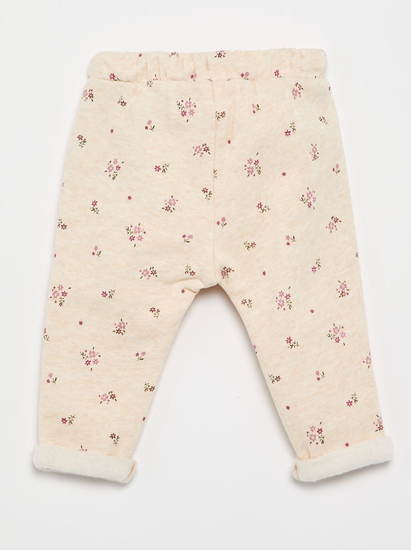 Pantaloni jogging con motivo Beige - Kiabi