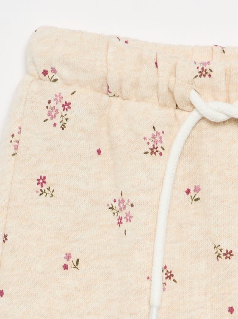 Pantaloni jogging con motivo Beige - Kiabi
