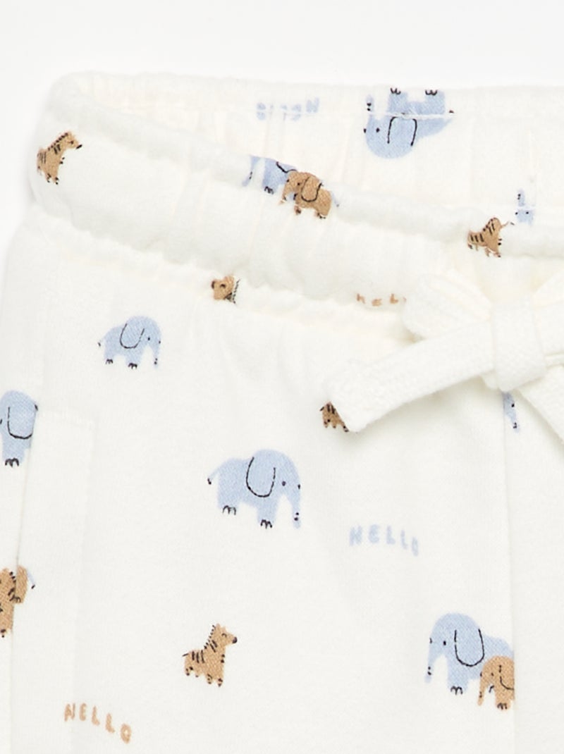 Pantaloni jogging con motivo Beige - Kiabi