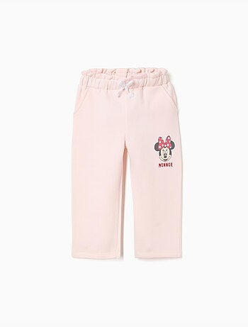 Pantaloni jogging in cotone brushed con stampa minnie