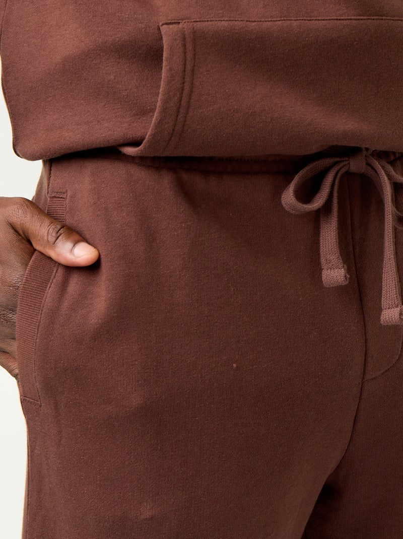 Pantaloni jogging in felpa tinta unita Marrone - Kiabi