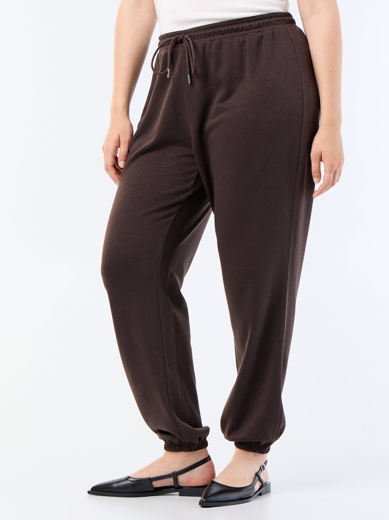 Pantaloni jogging in french terry Marrone - Kiabi