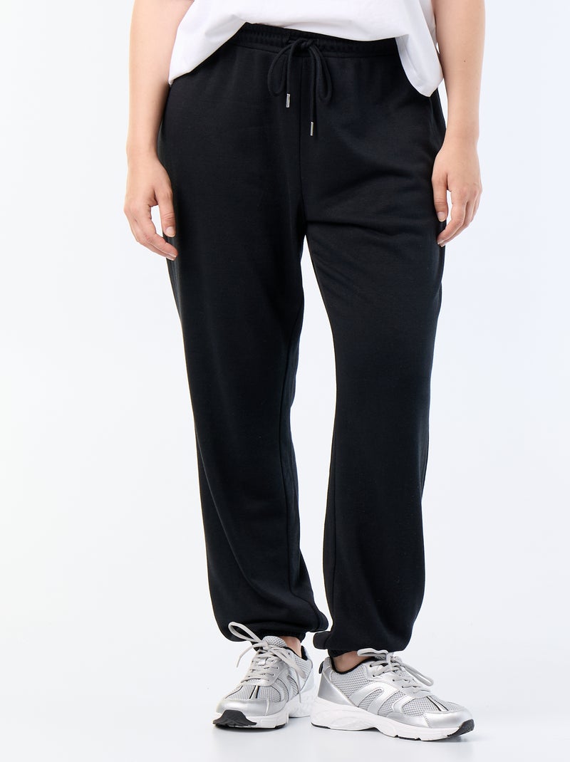 Pantaloni jogging in french terry Nero - Kiabi