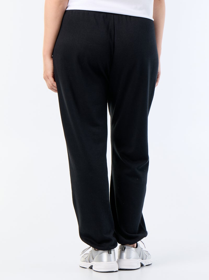 Pantaloni jogging in french terry Nero - Kiabi