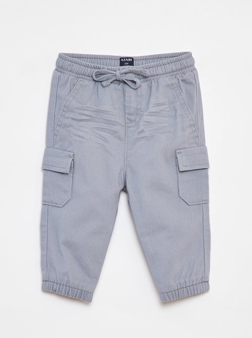 Pantaloni jogging in twill con tasche con patta - Kiabi