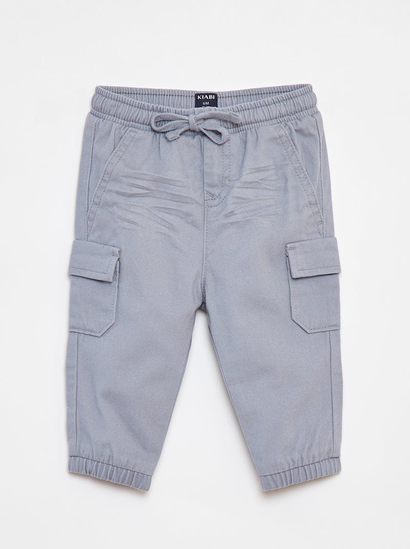 Pantaloni jogging in twill con tasche con patta Blu - Kiabi