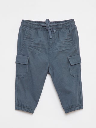 Pantaloni jogging in twill con tasche con patta
