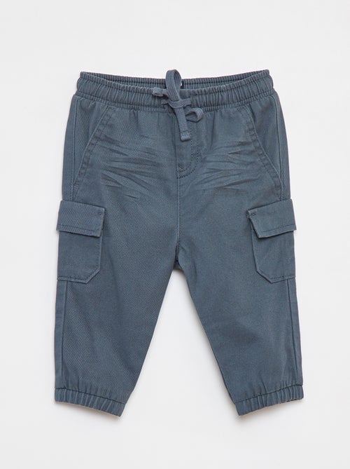 Pantaloni jogging in twill con tasche con patta - Kiabi