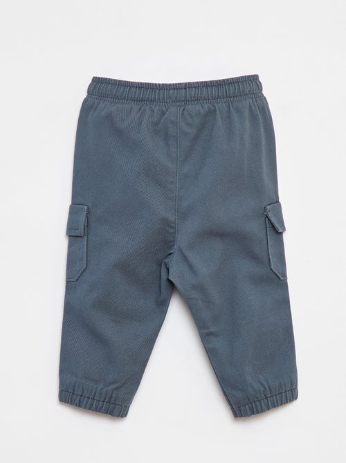 Pantaloni jogging in twill con tasche con patta - Kiabi