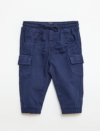 Pantaloni jogging in twill con tasche con patta