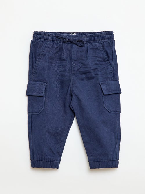 Pantaloni jogging in twill con tasche con patta - Kiabi