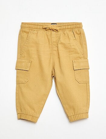 Pantaloni jogging in twill con tasche con patta