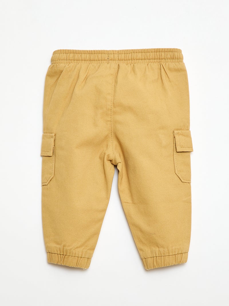 Pantaloni jogging in twill con tasche con patta Giallo - Kiabi