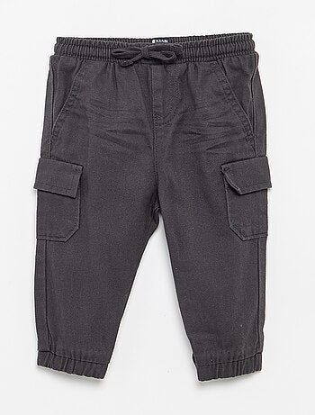Pantaloni jogging in twill con tasche con patta