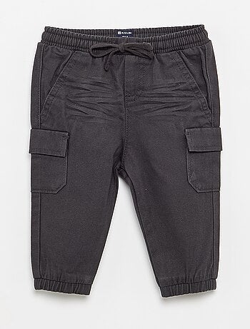 Pantaloni jogging in twill con tasche con patta