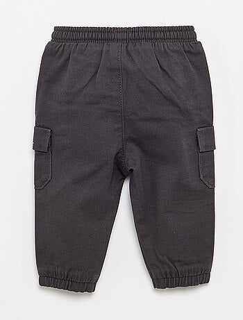 Pantaloni jogging in twill con tasche con patta