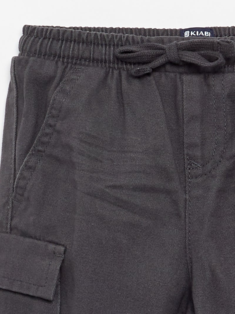Pantaloni jogging in twill con tasche con patta Nero - Kiabi