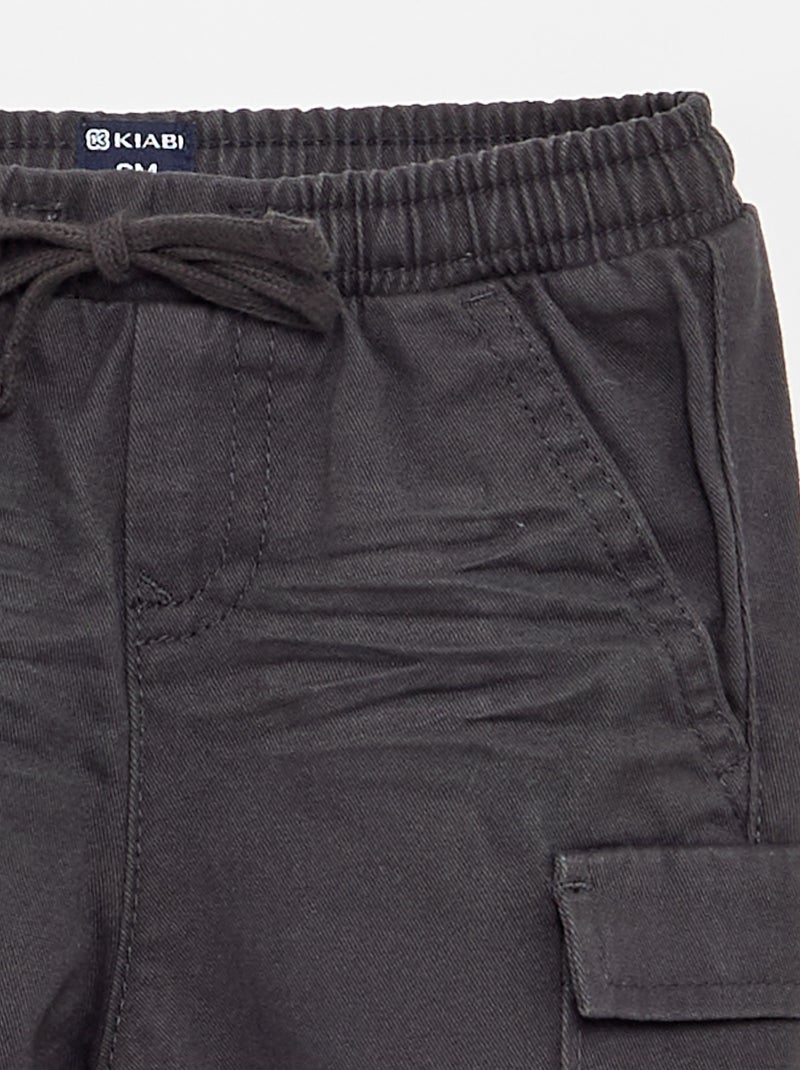 Pantaloni jogging in twill con tasche con patta Nero - Kiabi