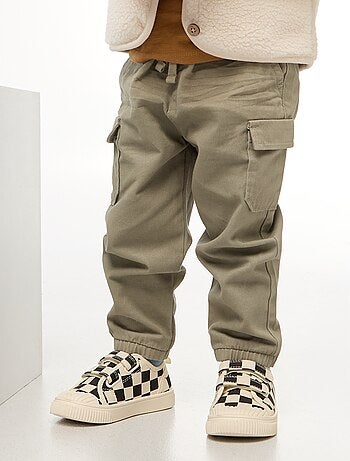 Pantaloni jogging in twill con tasche con patta