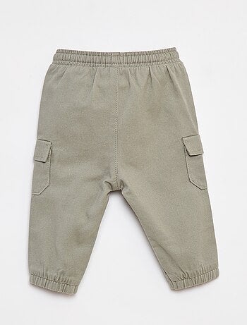 Pantaloni jogging in twill con tasche con patta
