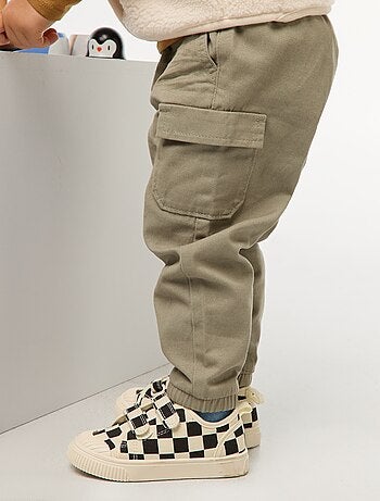 Pantaloni jogging in twill con tasche con patta