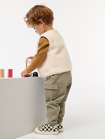 Pantaloni jogging in twill con tasche con patta