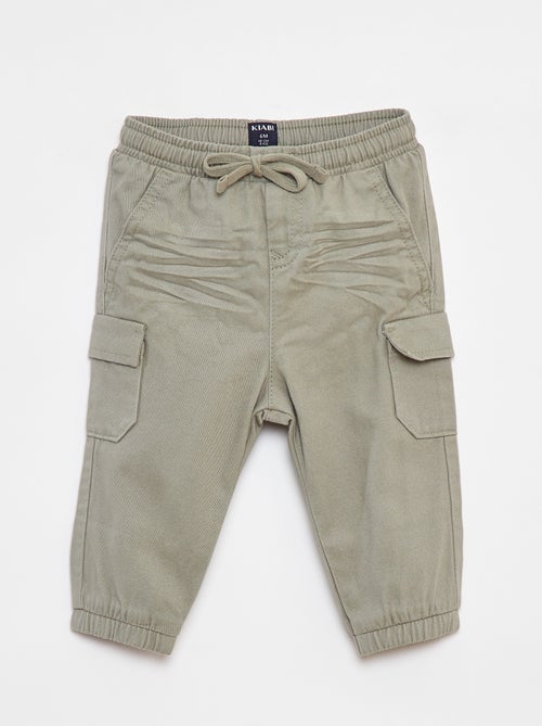 Pantaloni jogging in twill con tasche con patta - Kiabi
