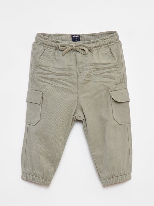 Pantaloni jogging in twill con tasche con patta - Kiabi