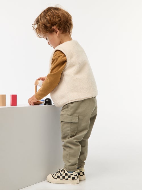 Pantaloni jogging in twill con tasche con patta - Kiabi