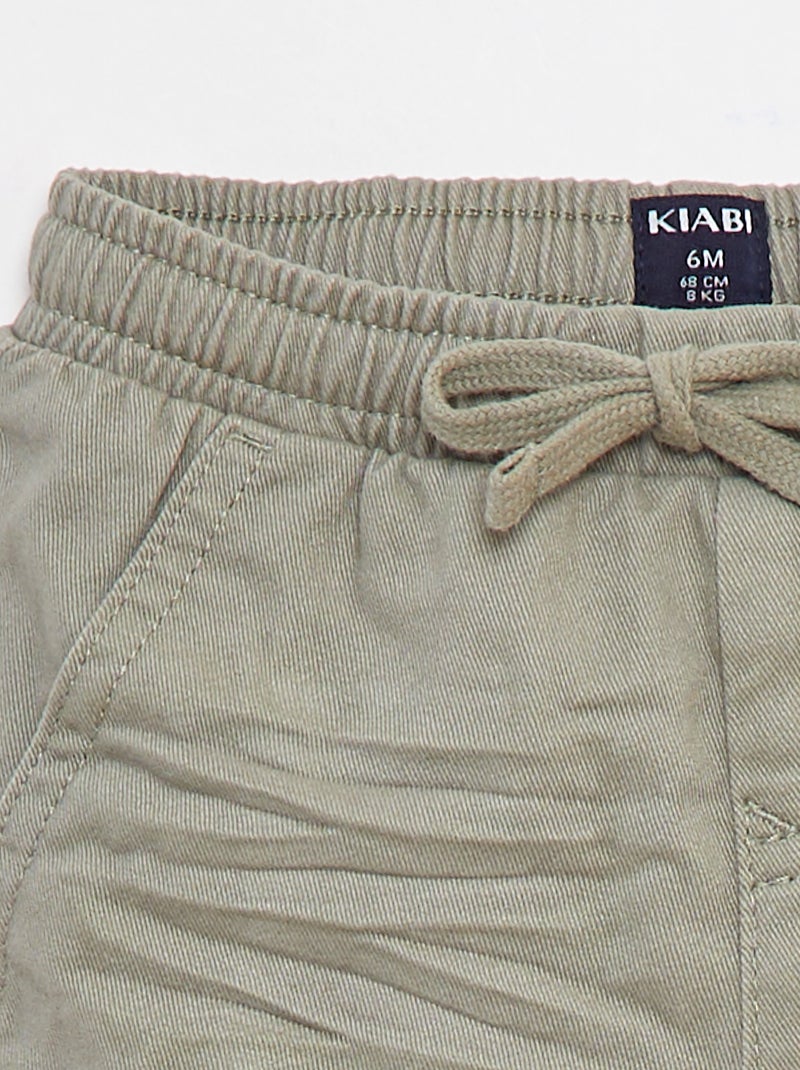 Pantaloni jogging in twill con tasche con patta Verde - Kiabi