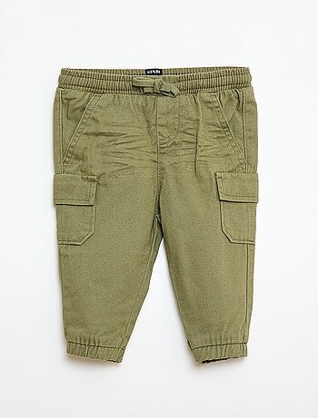Pantaloni jogging in twill con tasche con patta