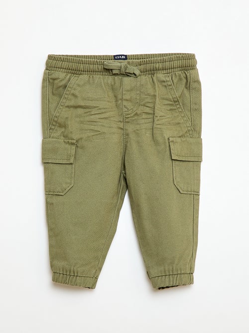 Pantaloni jogging in twill con tasche con patta - Kiabi