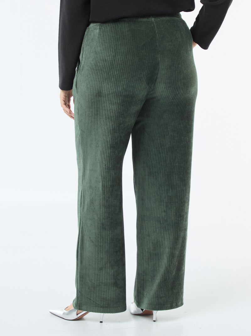 Pantaloni jogging in velluto a coste Kaki - Kiabi