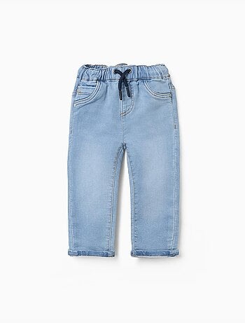 Pantaloni jogging slim fit in denim con coulisse