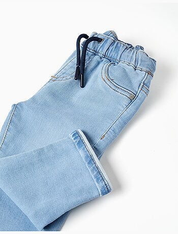 Pantaloni jogging slim fit in denim con coulisse