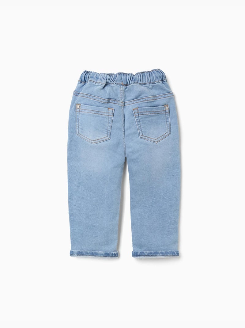 Pantaloni jogging slim fit in denim con coulisse Blu chiaro - Kiabi